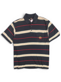 JAKE & IPI pre-owned Paul & Shark Yachting striped polo shirt in navy, cream, green, and red with a chest pocket.