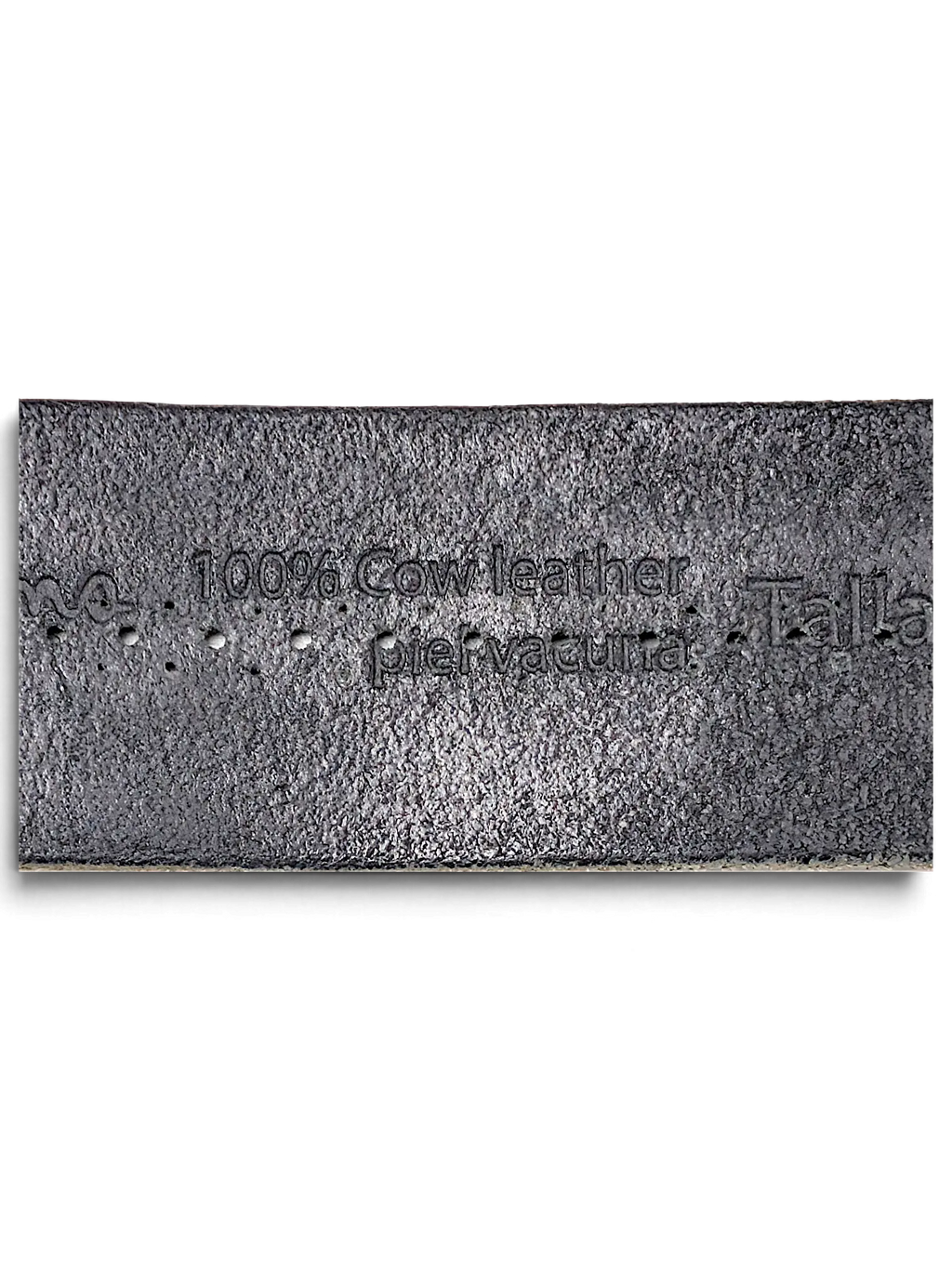 JAKE & IPI Pepe Jeans black cow leather belt detail showing texture and material composition label