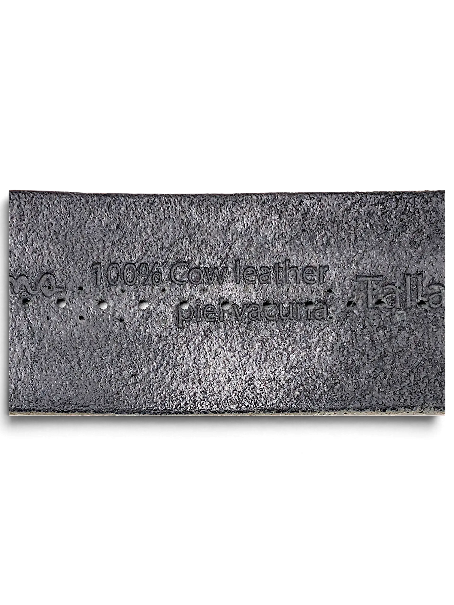JAKE & IPI Pepe Jeans black cow leather belt detail showing texture and material composition label