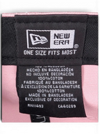 JAKE & IPI pink New Era 9TWENTY cap interior showing cotton fabric and branded inner taping