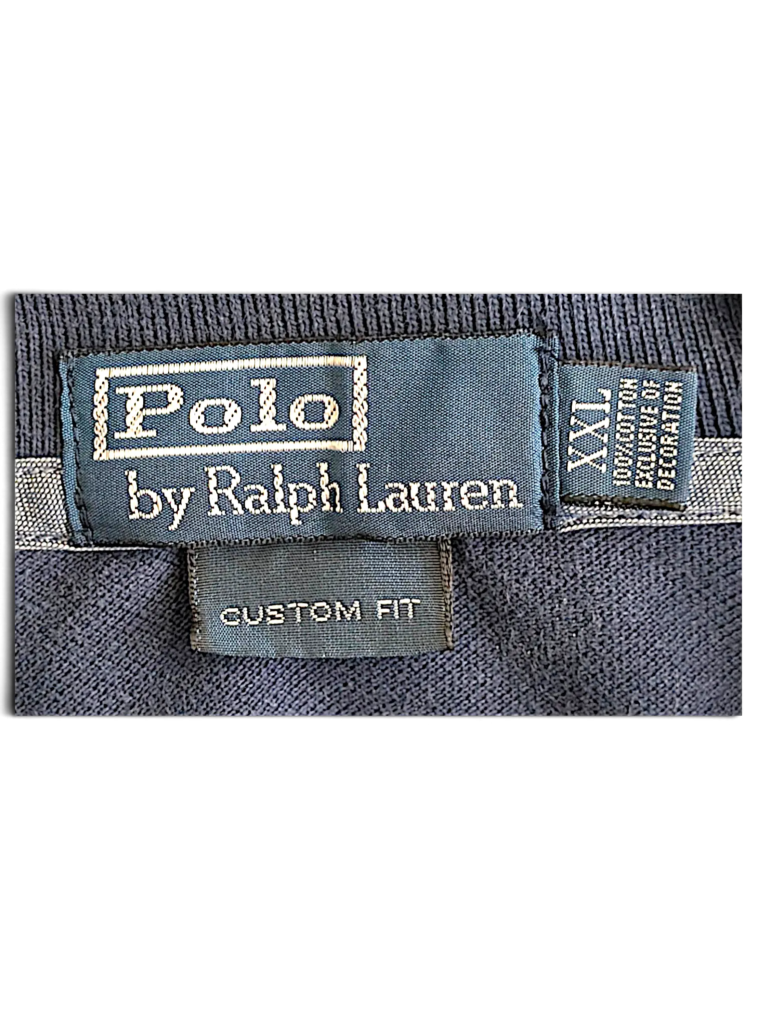 JAKE & IPI navy blue Polo by Ralph Lauren custom fit polo shirt size XXL cotton clothing label