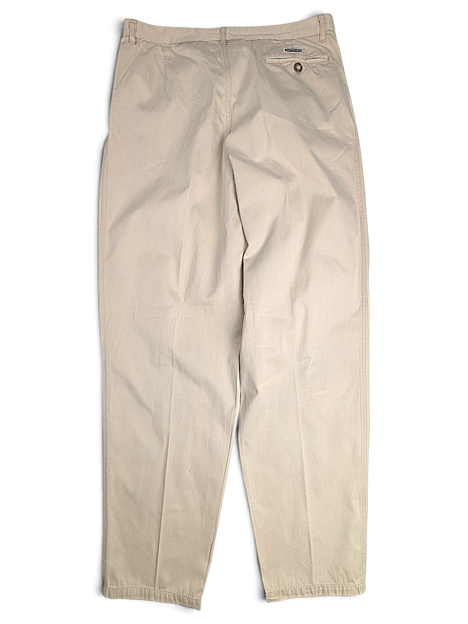 JAKE & IPI Portobello’s beige pleated trousers with a straight leg and back pocket detail