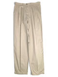 JAKE & IPI pre-owned Portobello’s beige straight-leg trousers with double front pleats and a button closure.