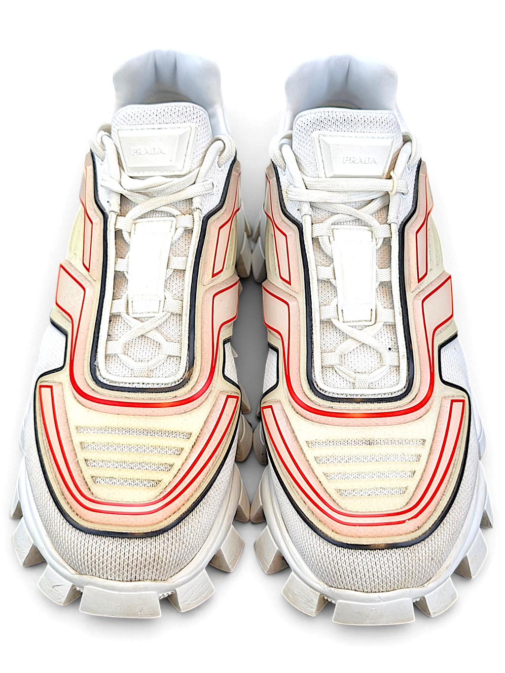 Prada Cloudbust Thunder white technical-knit sneakers from Ibe's personal archive, side view