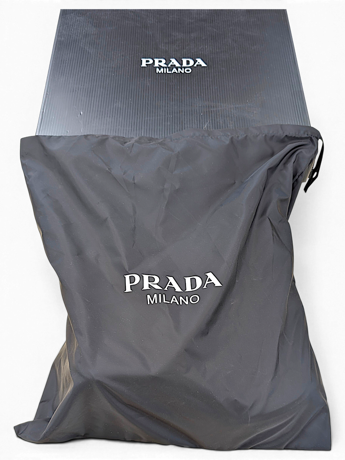 Prada Cloudbust Thunder black dust bag and original Prada box
