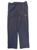 JAKE & IPI pre-owned navy Puma track pants with white logo embroidery and a straight-leg fit.