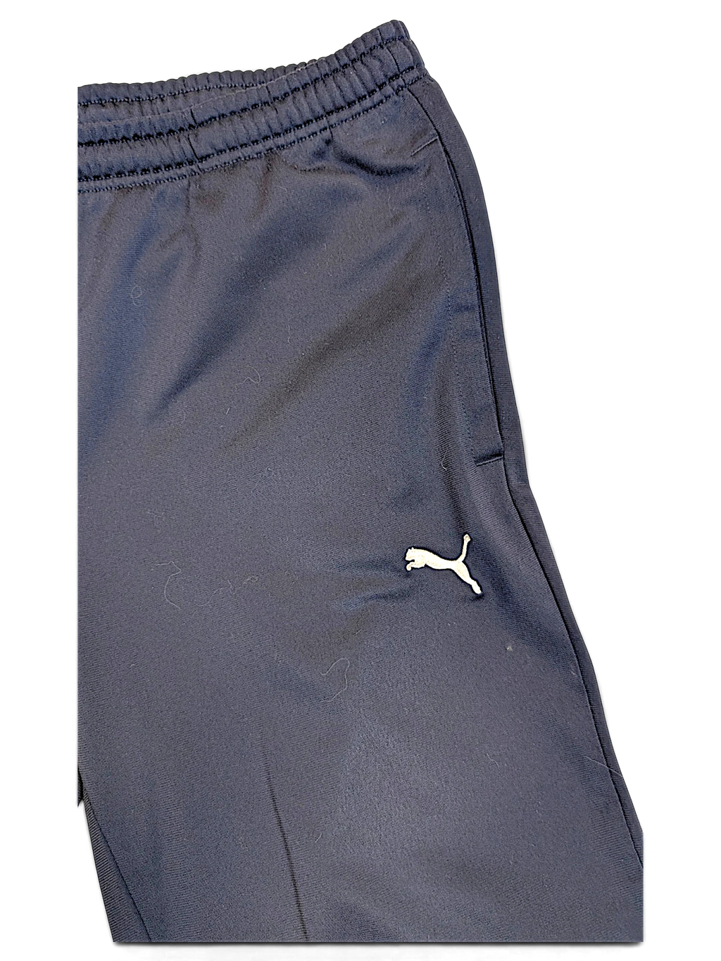 JAKE & IPI pre-owned navy Puma track pants with white logo detail and straight-leg fit