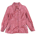 Vintage Red Genuine Leather Jacket Made in Uruguay – 14 – front view.