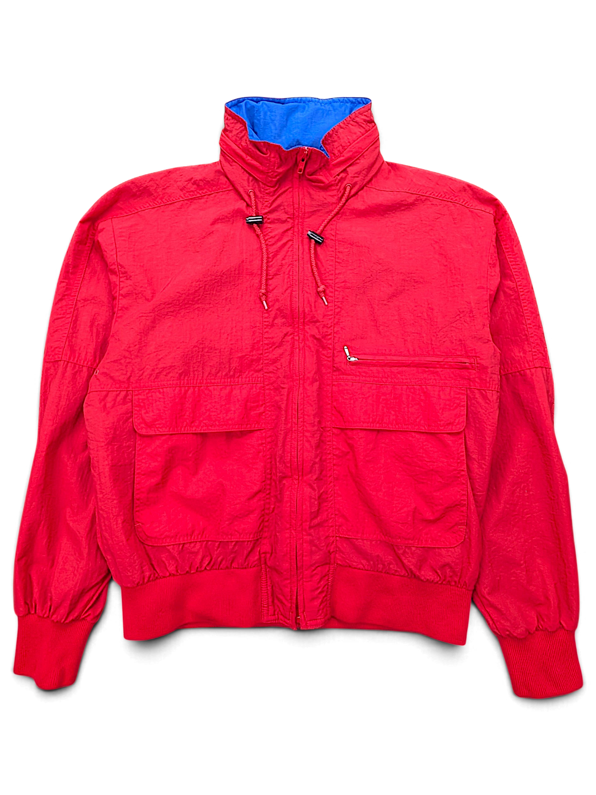 Pacific Exposure Red Hooded Windbreaker; front view (image 1 of 5).
