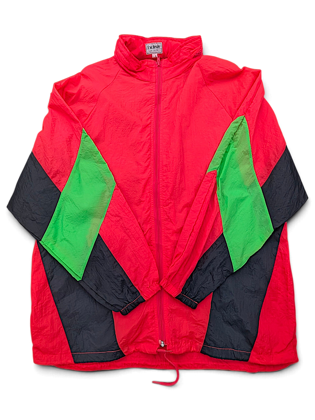 Exclusiv Red Colourblock Windbreaker – L; front view (image 1 of 3).
