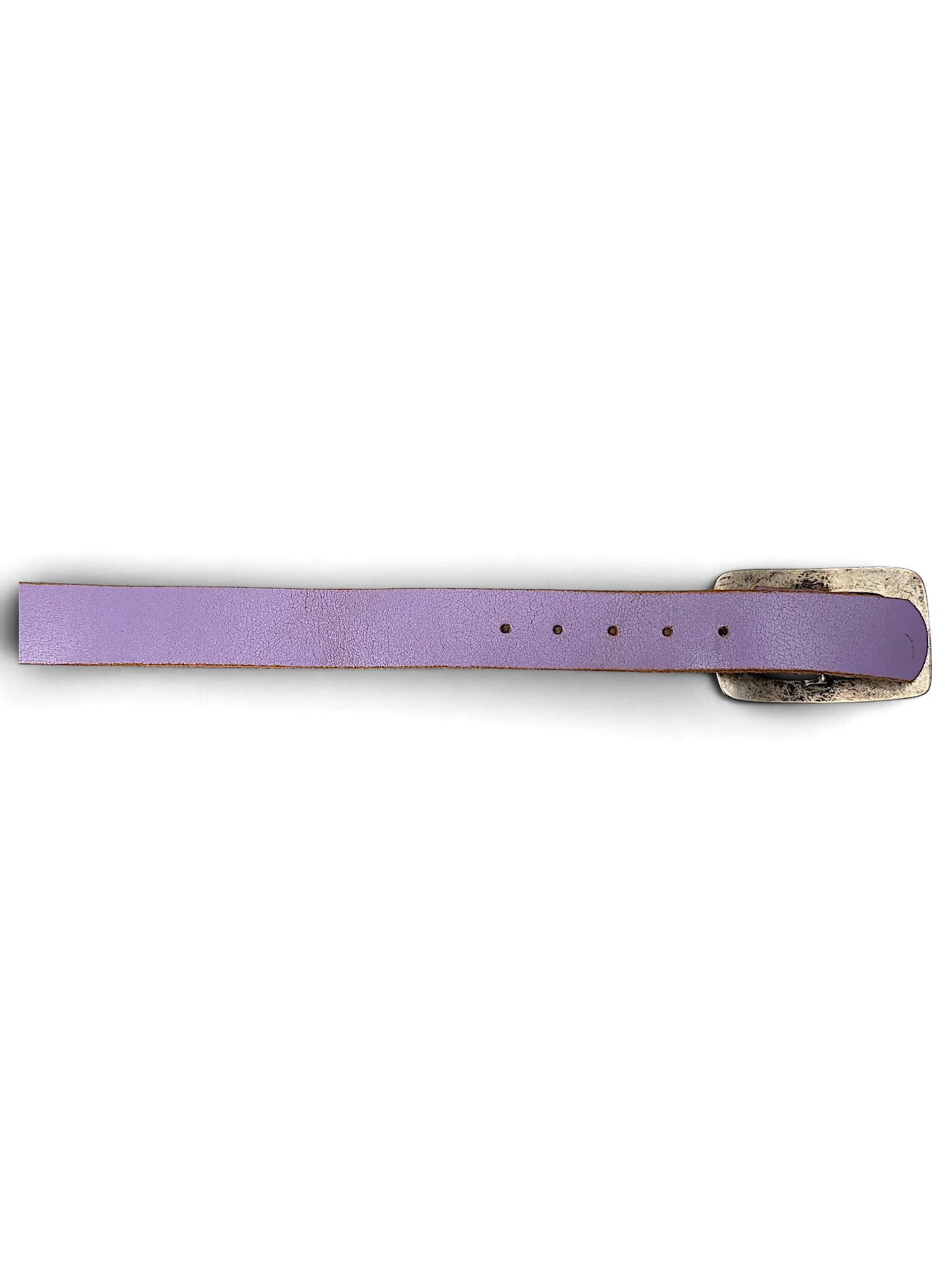 JAKE & IPI purple leather belt with a silver-toned rectangular buckle and metal clip attachment