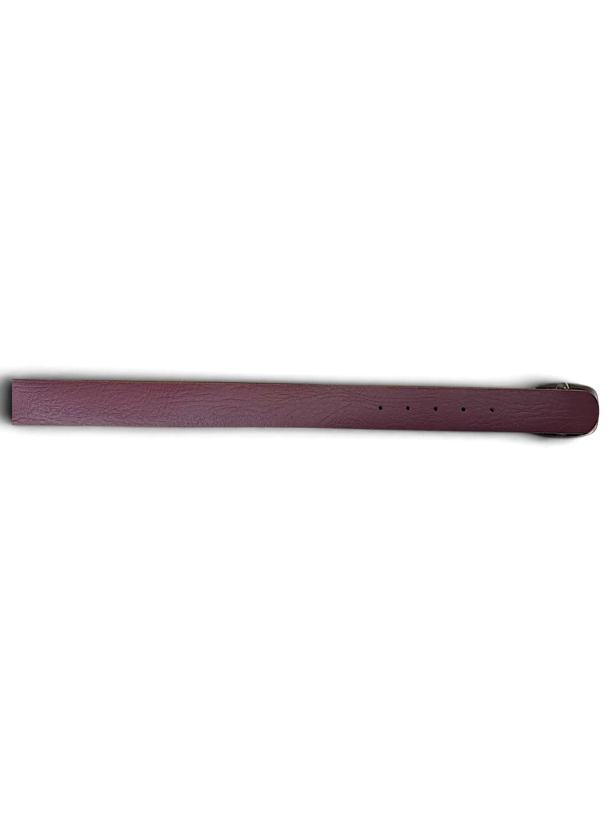 JAKE & IPI purple leather EDC belt with a metal buckle and attached brand tag against a black background