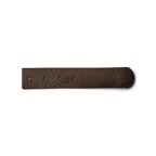 JAKE & IPI Street One purple suede leather belt with a rounded tip and punched holes on a white background