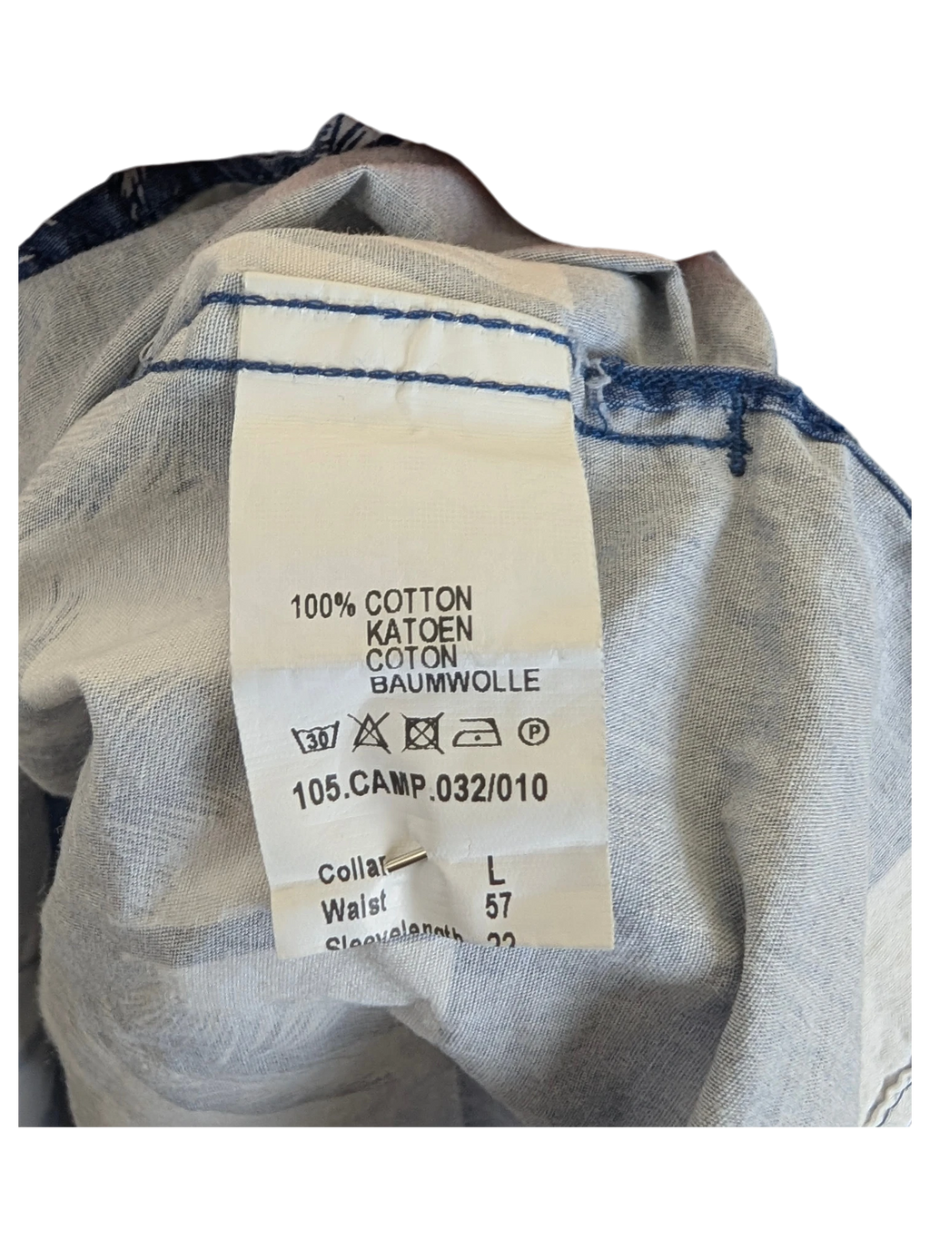 JAKE & IPI R2 Amsterdam Hawaiian shirt 100 percent cotton fabric care label detail