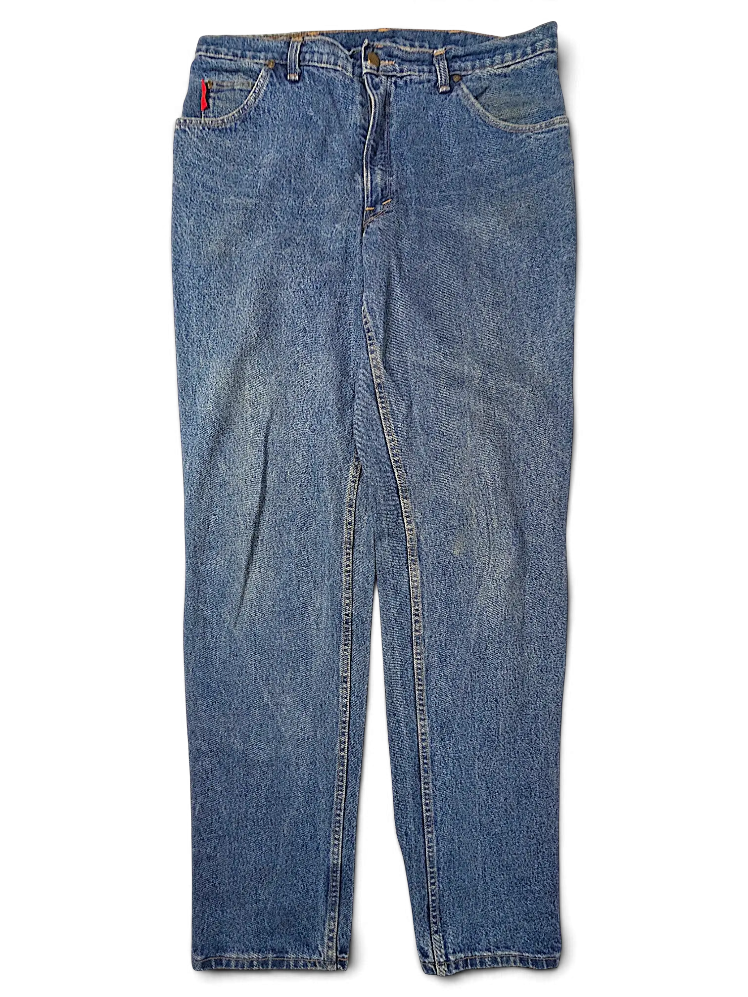 JAKE & IPI Rancher jeans in medium wash blue denim with a classic five-pocket design and straight leg fit.