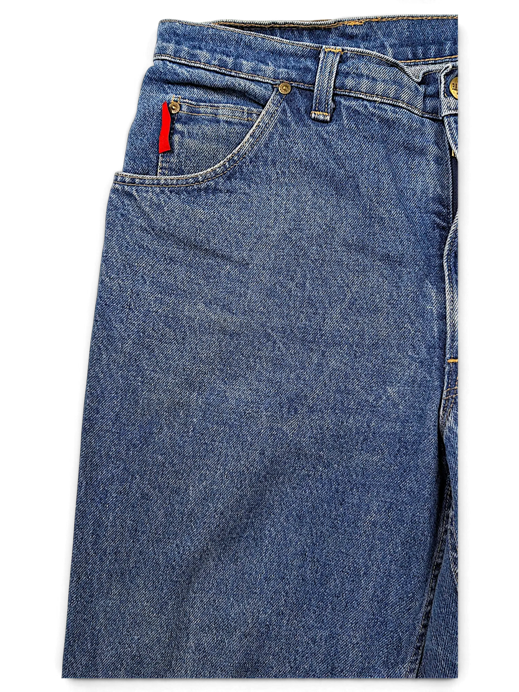 JAKE & IPI Rancher jeans in classic blue denim with a red pocket tab detail