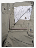 JAKE & IPI pre-owned Rappson light grey cotton cargo trousers featuring a button fly and interior care label