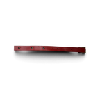 JAKE & IPI red leather belt featuring silver metal studs and a brass-toned buckle on a plain white background