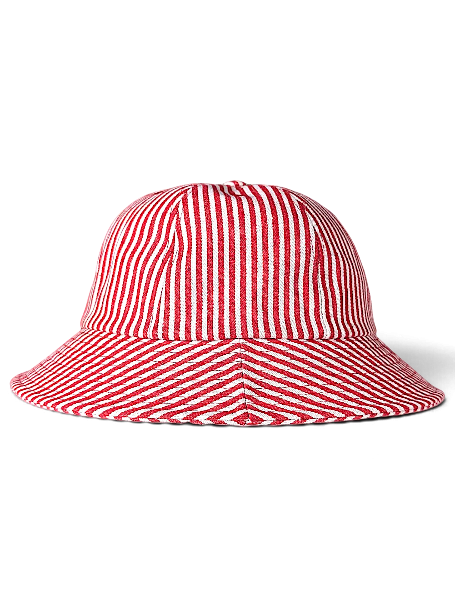 JAKE & IPI Time Is On bucket hat in red and white vertical stripes with a wide brim