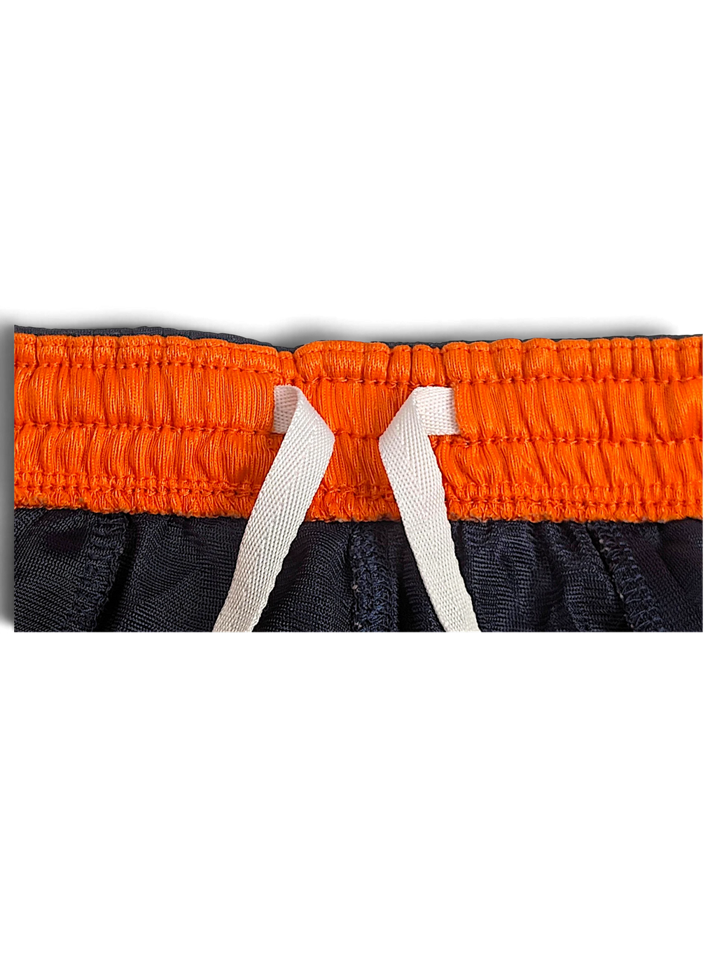 JAKE & IPI Reebok Chicago Bears navy and orange polyester track pants with an elastic drawstring waistband