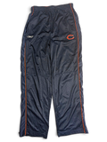 JAKE & IPI pre-owned Reebok navy blue Chicago Bears NFL track pants for kids with orange piping and mesh texture.