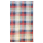 JAKE & IPI Replay sleeveless western shirt featuring a red, beige, and blue plaid pattern with textured fabric.