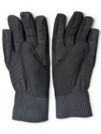 JAKE & IPI Reusch for Prada black technical gloves with ribbed cuffs and textured grip detailing in a cardboard box