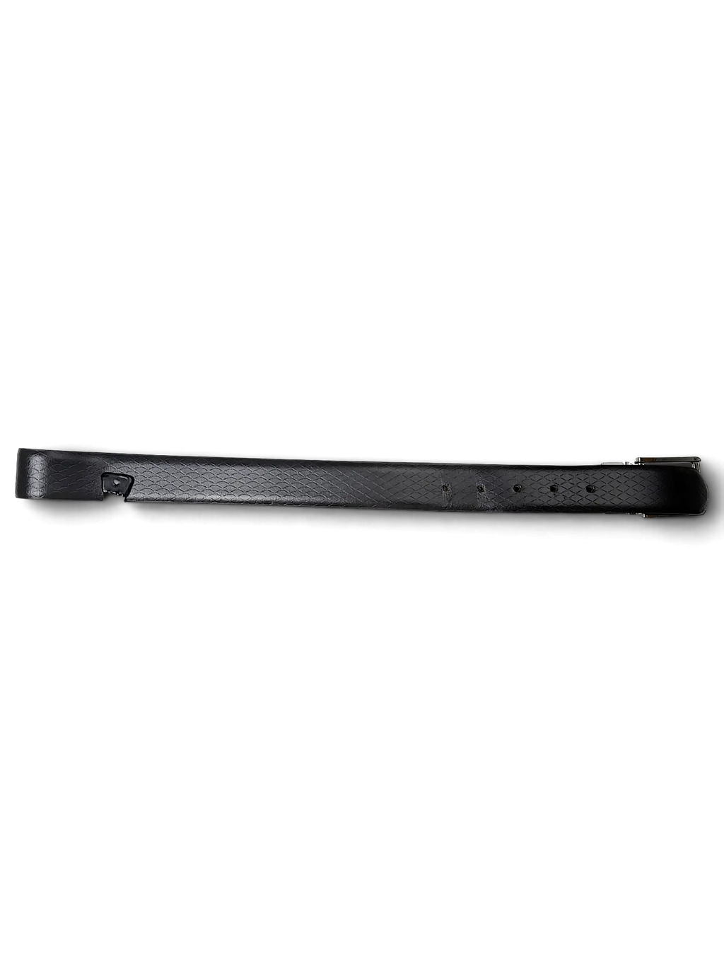 JAKE & IPI reversible belt in black with a subtle diamond texture pattern and a silver metal buckle