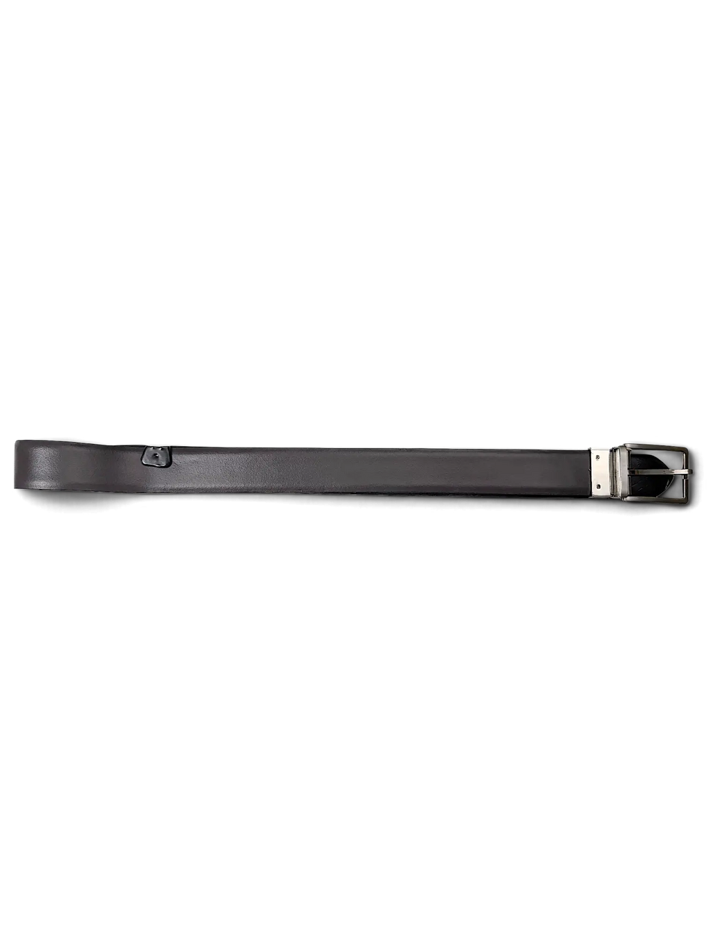 JAKE & IPI reversible belt in black and purple with a silver-tone buckle hanging from a metal clip
