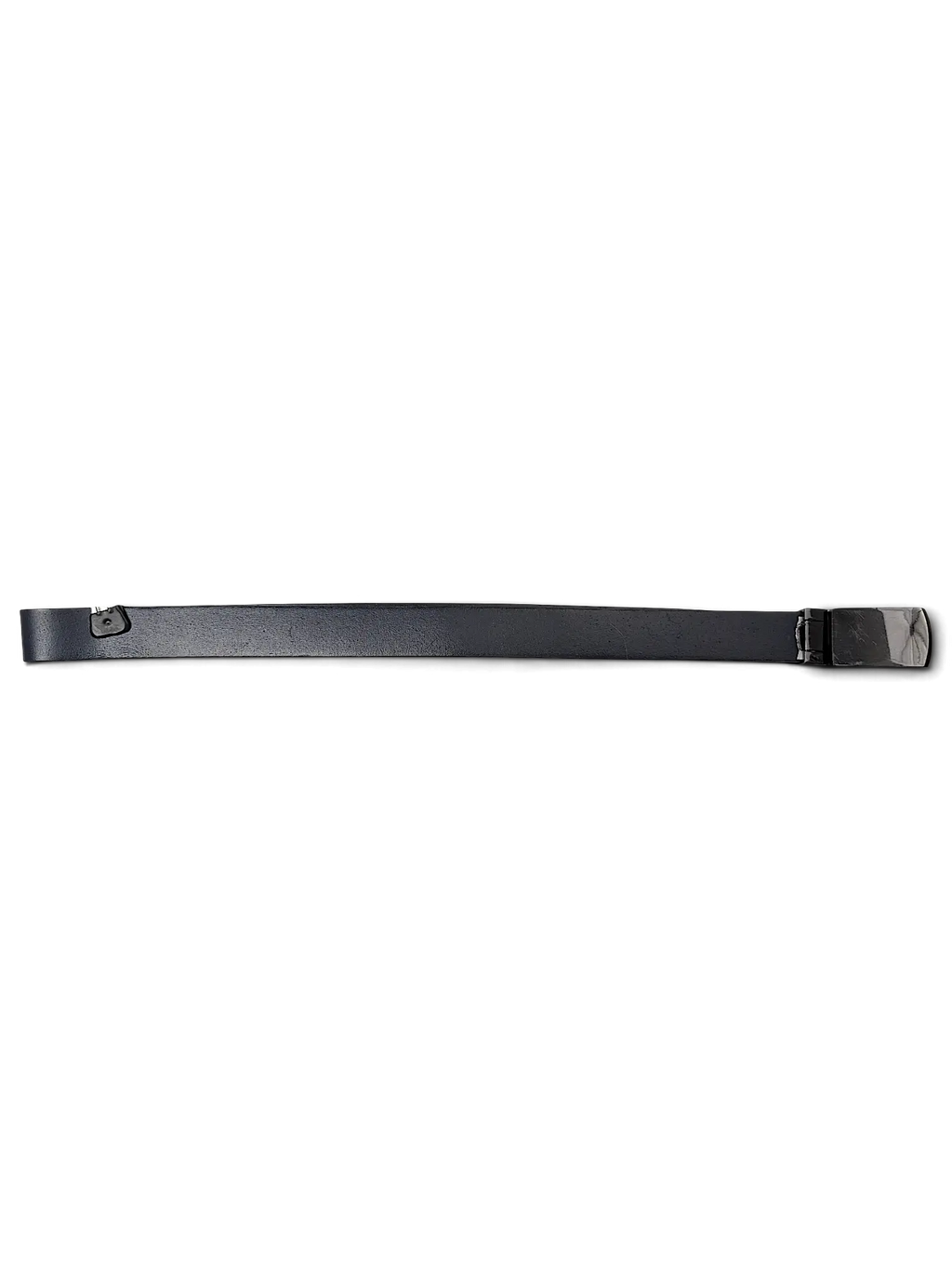 JAKE & IPI reversible black and blue leather belt with a metallic buckle and attached brand tag