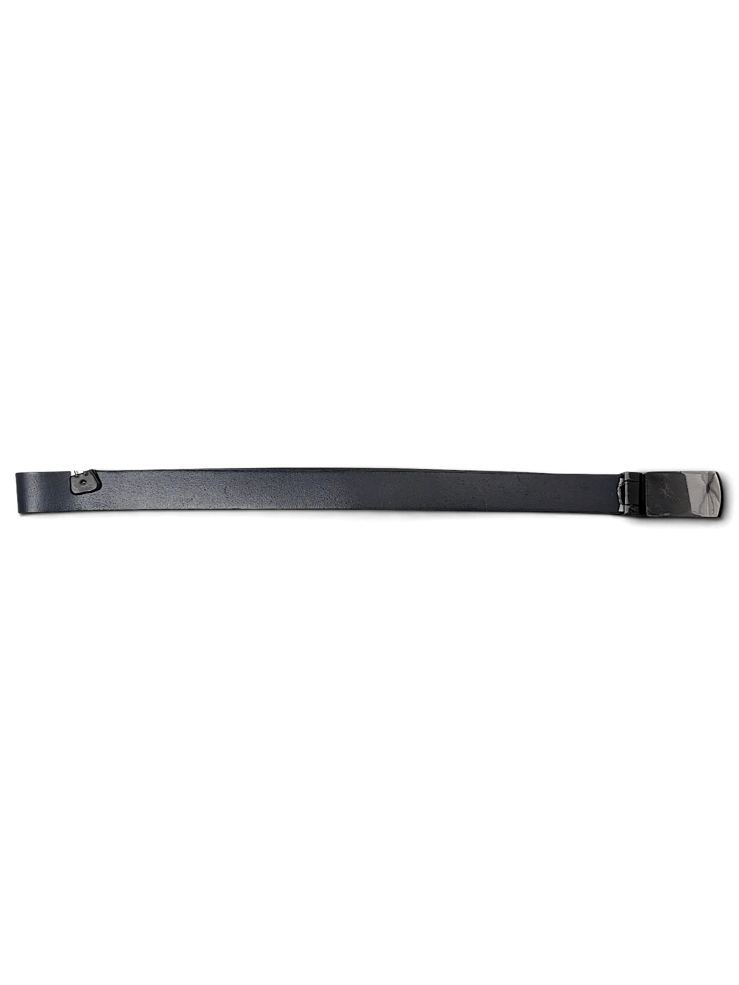 JAKE & IPI reversible black and blue leather belt with a metallic buckle and attached brand tag