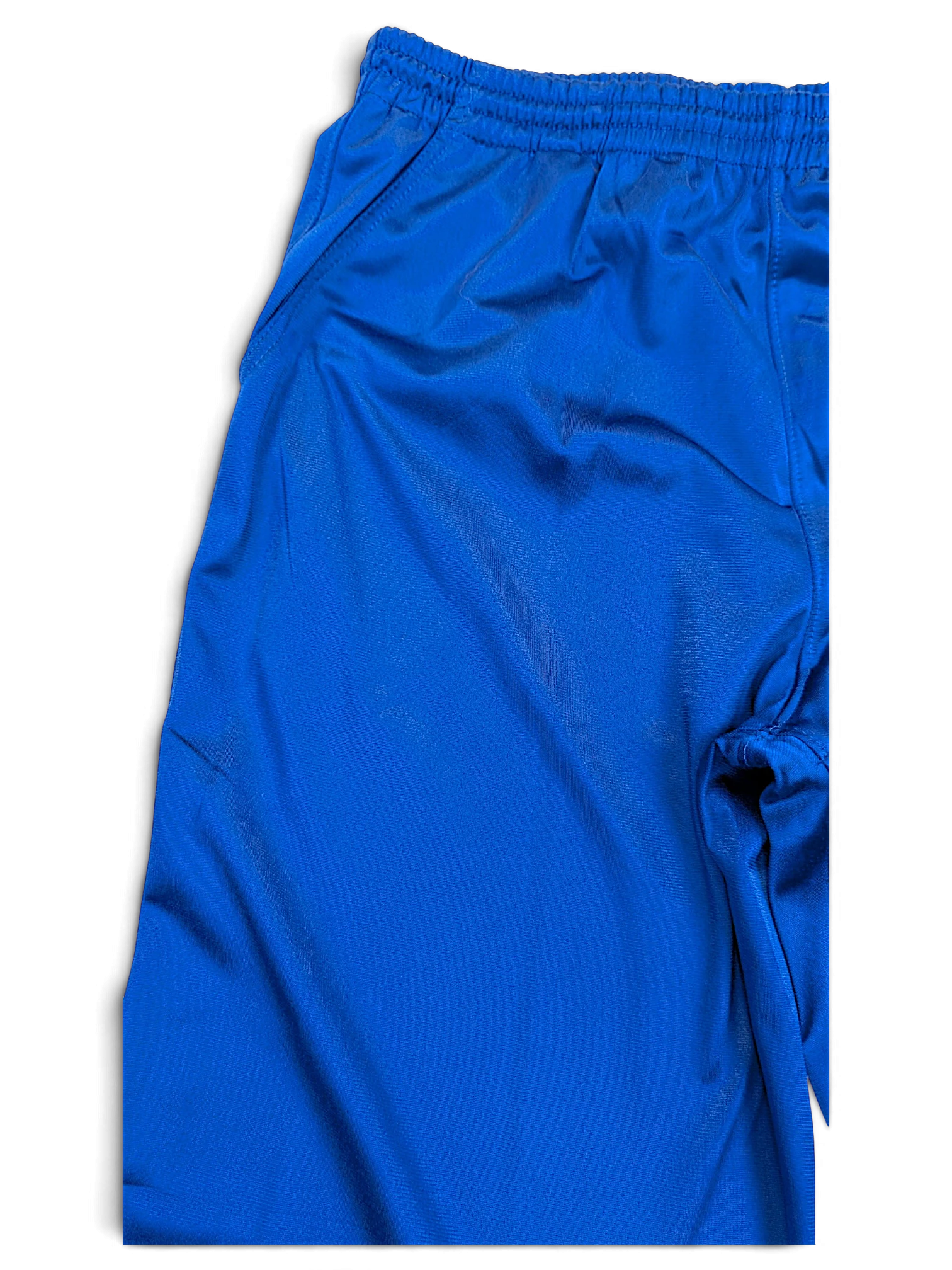 JAKE & IPI pre-owned Rucanor royal blue track pants with an elastic waistband and retro sportswear design.