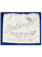 JAKE & IPI vintage Rucanor track pants size 7 clothing label in royal blue fabric