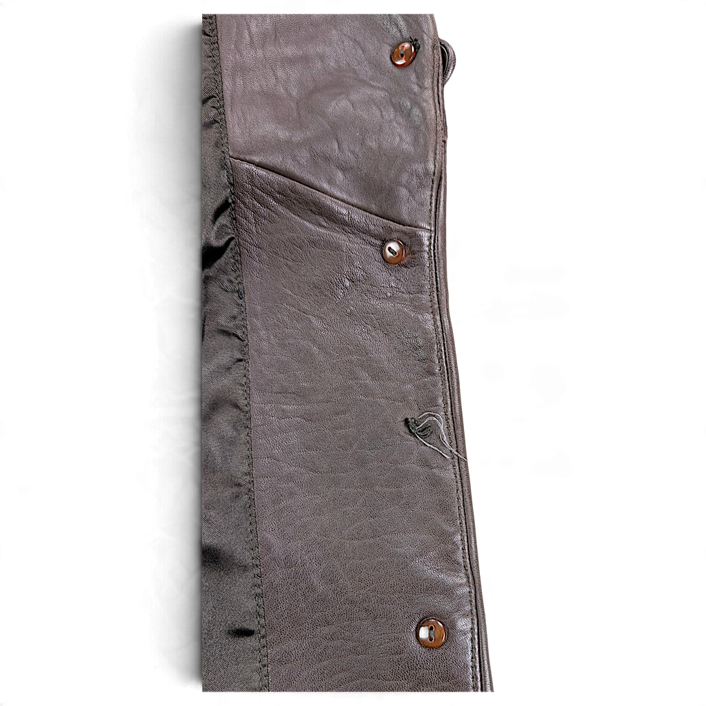 Lobi Lobi Brown Genuine Leather Car Coat – M – sleeve button detail.