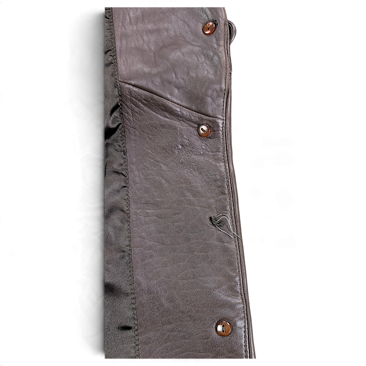 Lobi Lobi Brown Genuine Leather Car Coat – M – sleeve button detail.