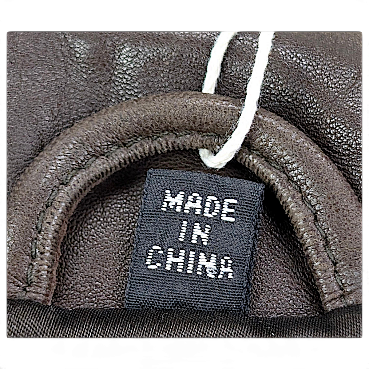 Lobi Lobi Brown Genuine Leather Car Coat – M – made-in-China label.
