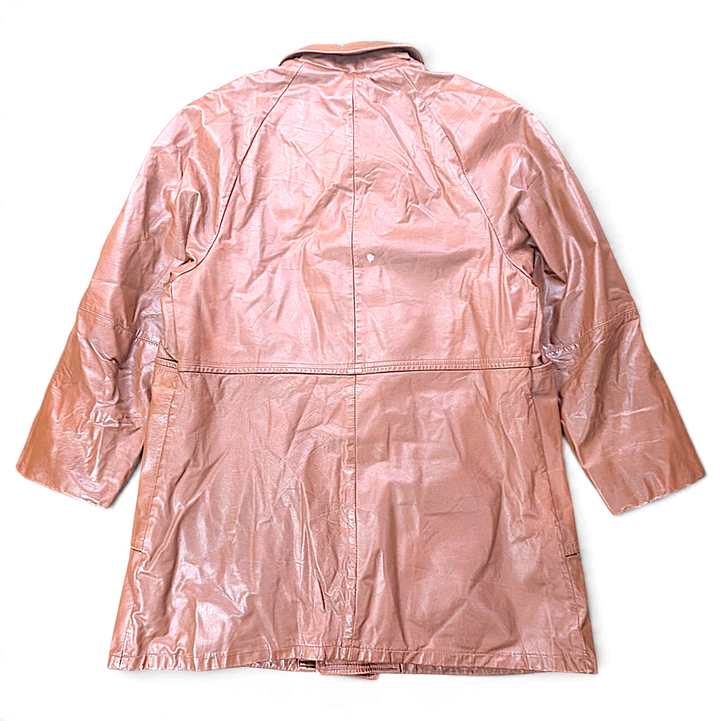 Lakeland Tan Genuine Leather Car Coat – 46 – back view.