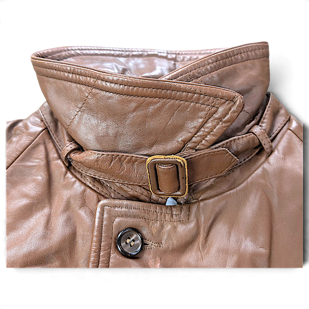 Lakeland Tan Genuine Leather Car Coat – 46 – detail view 5.