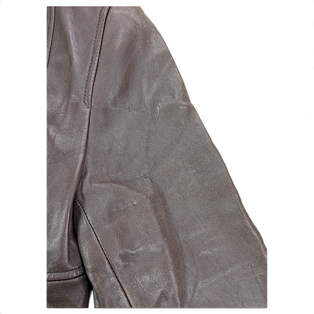 Lobi Lobi Brown Genuine Leather Car Coat – M – sleeve and side detail.
