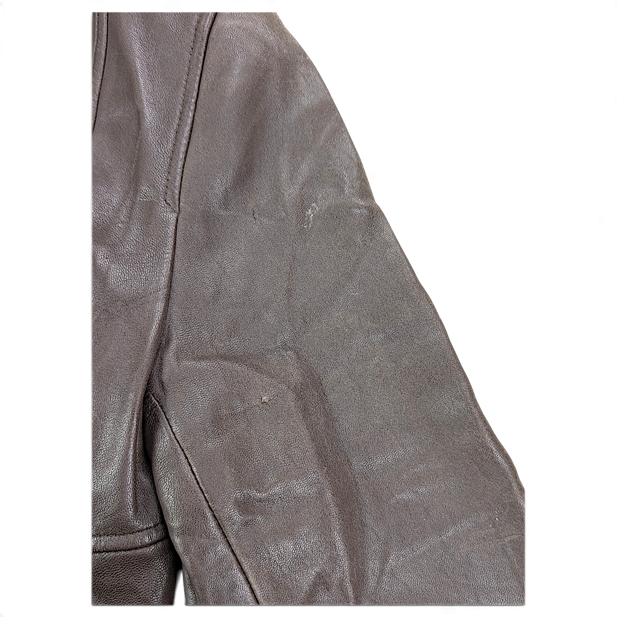 Lobi Lobi Brown Genuine Leather Car Coat – M – sleeve and side detail.