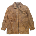 Unbranded Brown Genuine Leather Field Coat with Removable Liner – L – front view.
