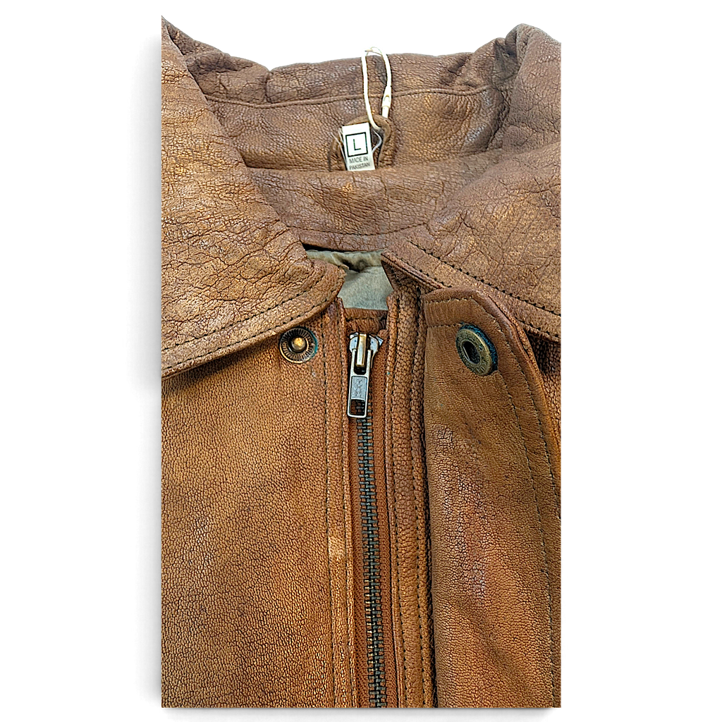 Unbranded Brown Genuine Leather Field Coat with Removable Liner – L – detail view 4.