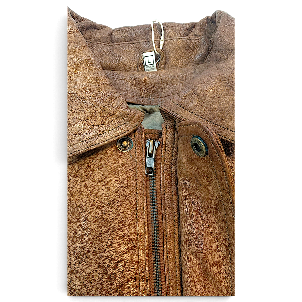 Unbranded Brown Genuine Leather Field Coat with Removable Liner – L – detail view 4.