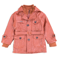 Bo Shi Wang Brown Faux Leather Kids' Belted Coat – XL / 18 – front view.