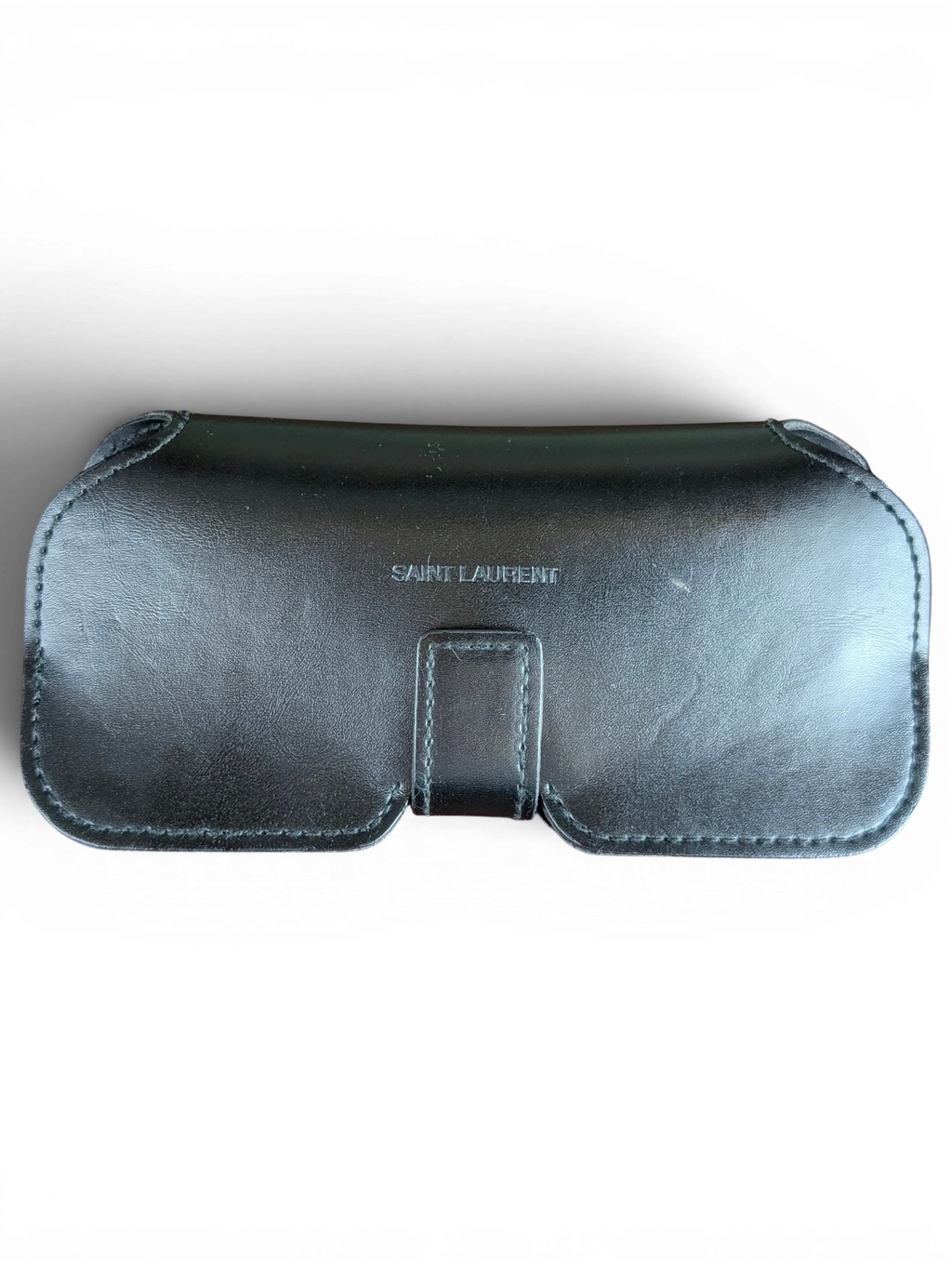 JAKE & IPI black leather Saint Laurent SL461 Betty sunglasses case with embossed logo