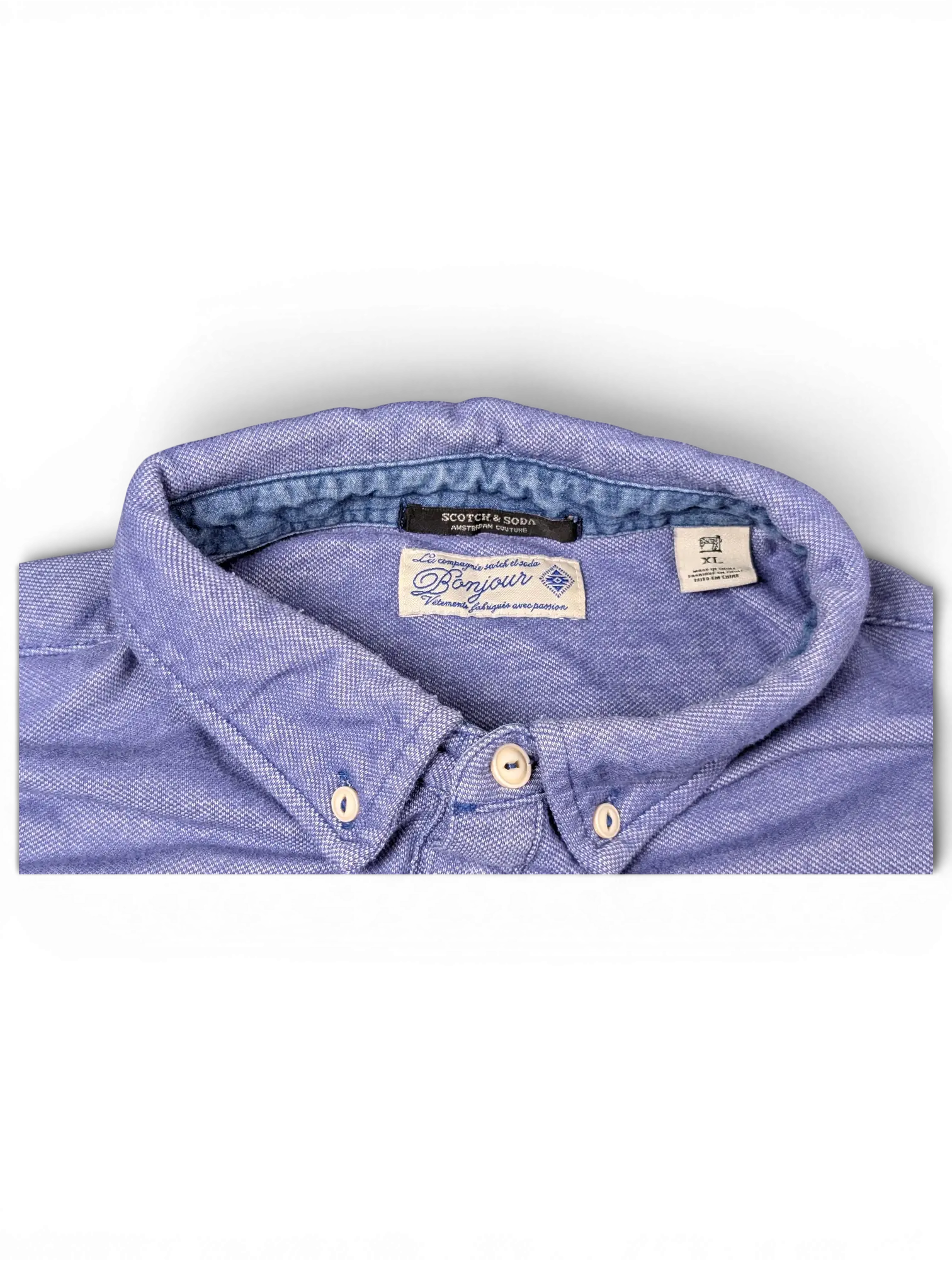 JAKE & IPI pre-owned Scotch & Soda grey button-down polo shirt with a five-button placket and collar detail.