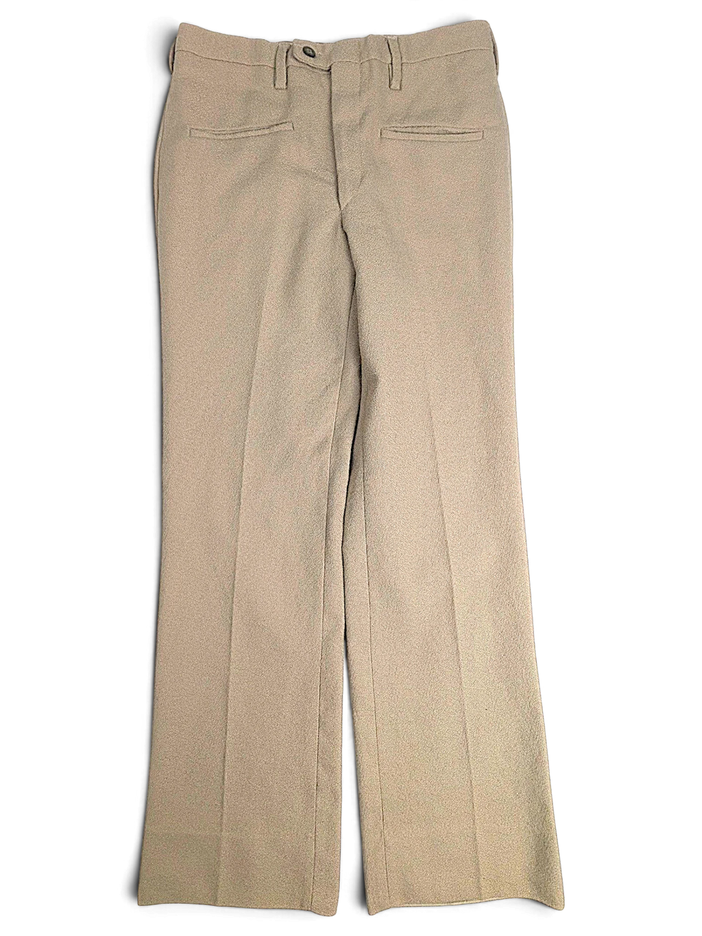 JAKE & IPI Sedici Anni beige wool-blend tailored trousers with a straight leg and textured finish.