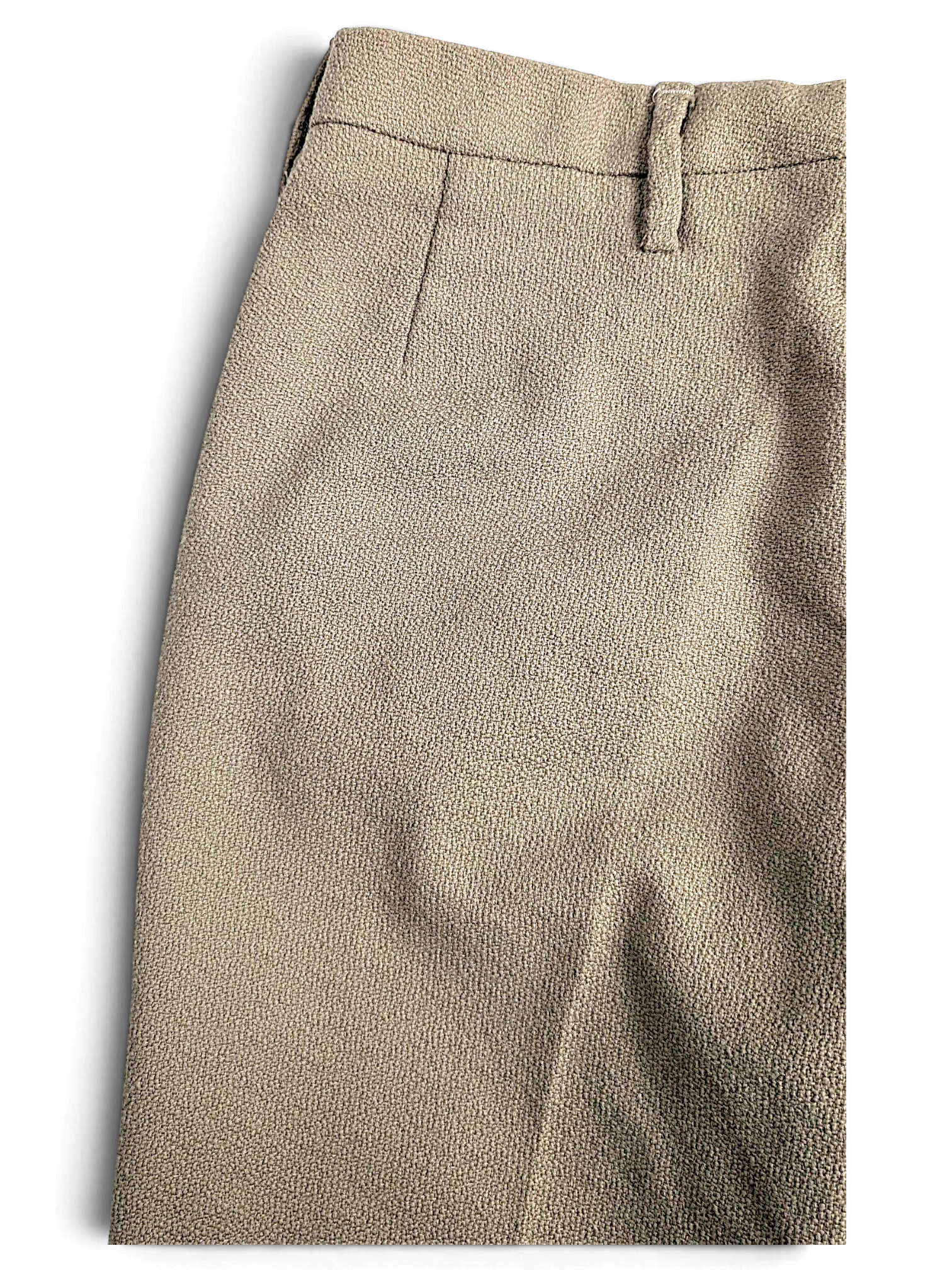 JAKE & IPI Sedici Anni beige wool-blend tailored trousers with a textured finish and straight leg design.