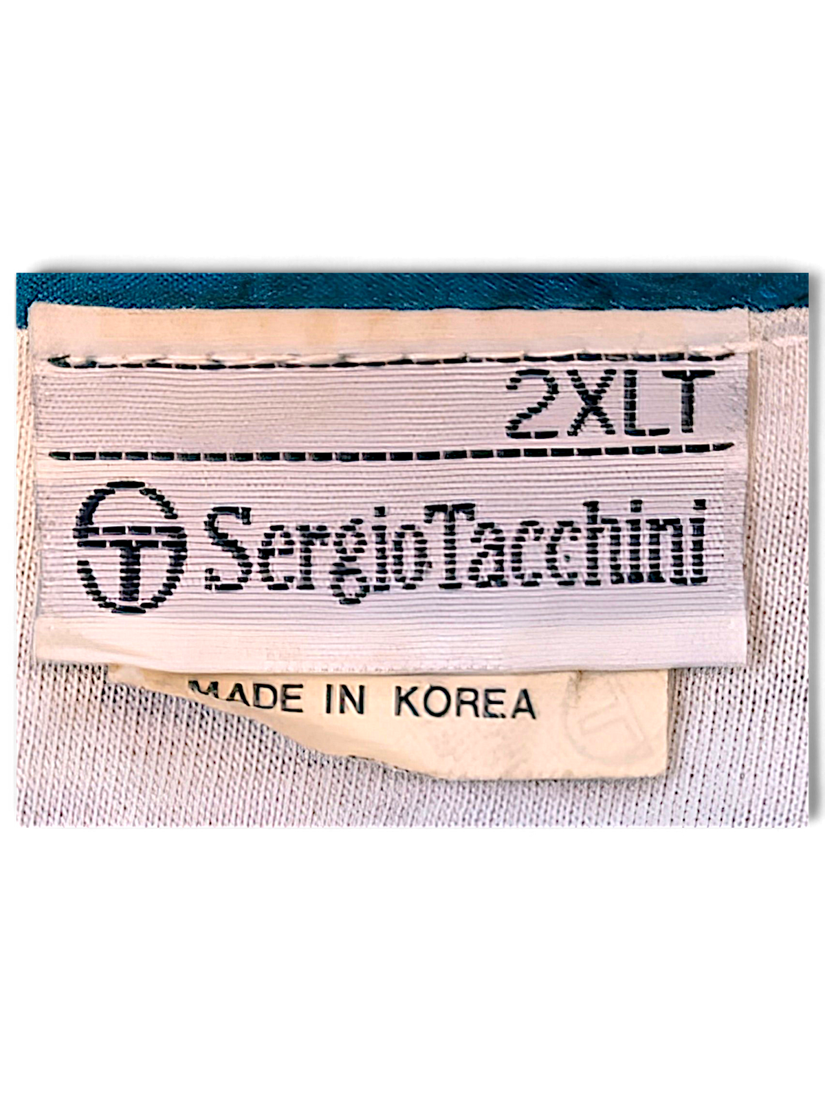 Sergio Tacchini Teal Multicolour Windbreaker – 2XLT; detail view showing fabric, construction, label or condition (image 5 of 7).