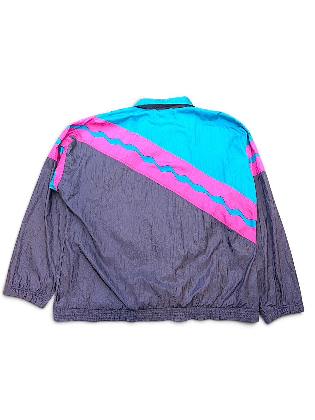 Sergio Tacchini Teal Multicolour Windbreaker – 2XLT; front view (image 1 of 7).